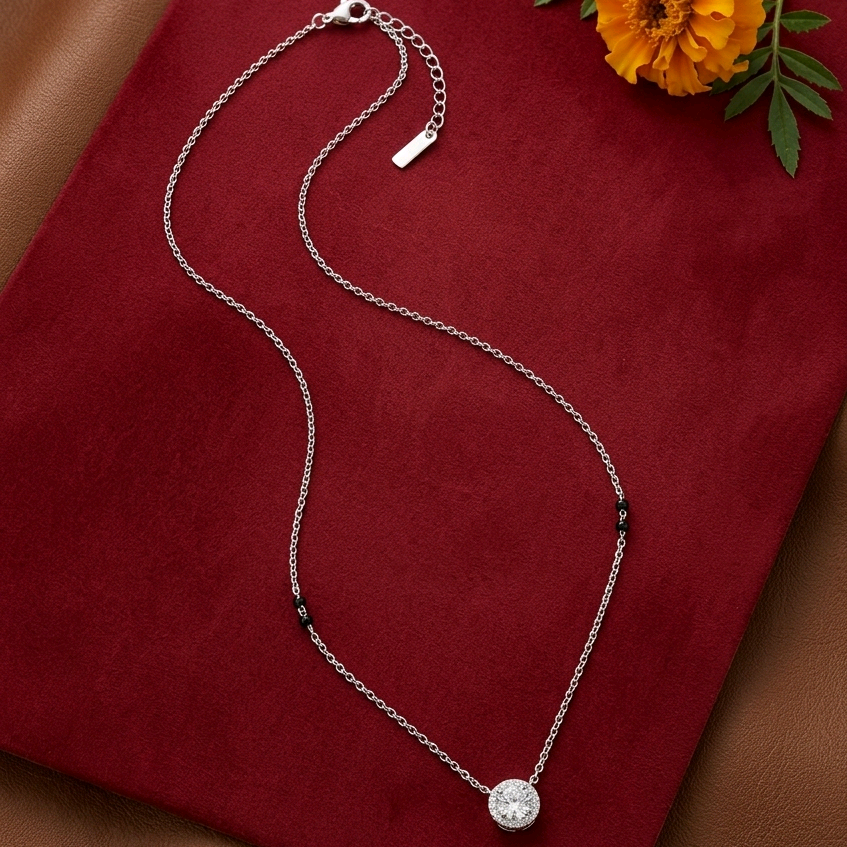 Silver CZ Pendant Chain